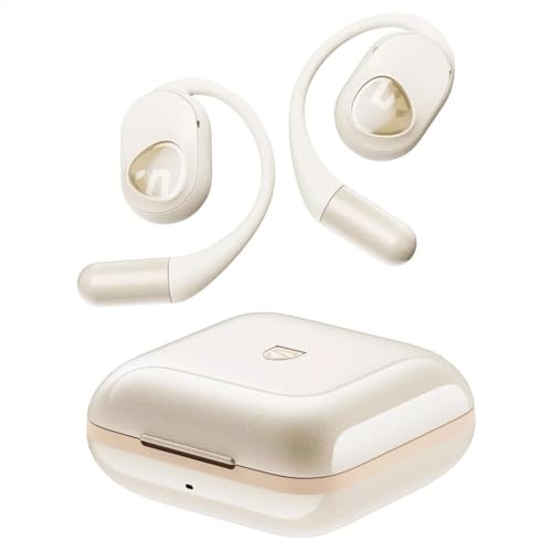 Image of Sound peats Gofree 2+ Wireless Open Ear Earphone True Wireless with 39hrs Playtime, Dual ENC Mic, Gaming Mode, App Control, Bluetooth 5.3 Type C Fast Charging, IPX5 Waterproof (Beige)