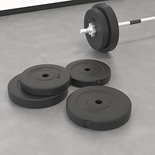 GeenYuu Juego de discos de pesas de 30 kg, 4 unidades, cemento con revestimiento de plástico para mancuernas y mancuernas, entrenamiento en casa, entrenamiento de fuerza, desarrollo muscular, fitness