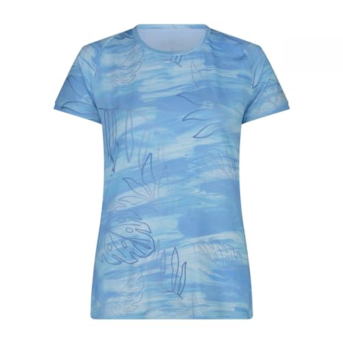 CMP Camiseta elástica estampada Cool Menthol Boost para mujer, 07zr Orquídea-Bianco, 44
