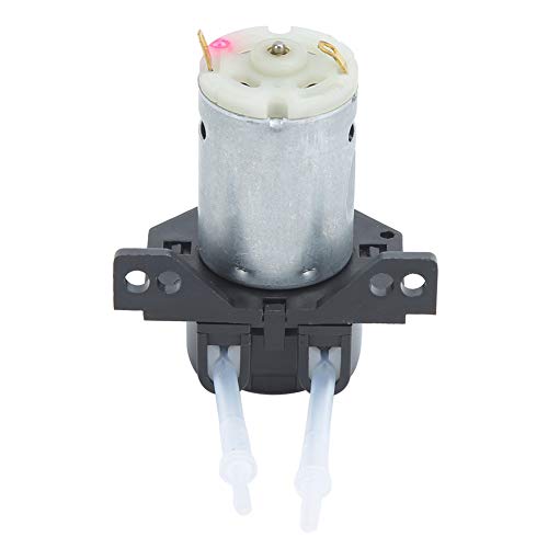 Garden Multi Functional Mini Right Angle 12V DC Peristaltic Liquid Pump Dosing Pump Hose Pump Black Blue Good Sealing Performance, Stable and relieved Snap on Design for Experiment (Black)