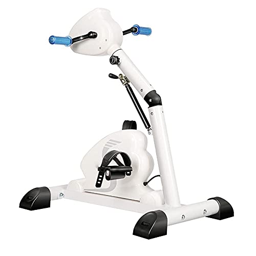 QIYFOZ Bicicleta estática Plegable con Pantalla LCD, ejercitador de Pedales para Uso doméstico, máquina eléctrica de rehabilitación para Miembros Superiores e Inferiores, bicicl