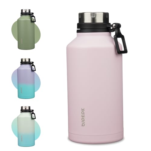 Image of BJPKPK 64oz Insulated Water Bottle, Stainless Steel Vacuum Jug with Handle | Half Gallon Large Water Bottle, Leak-Proof BPA-Free Vacuum Insulated Bottle for Gym, Hiking, Camping & Outdoor Adventures
