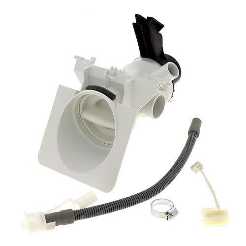 Bauknecht / Whirlpool Ablaufpumpe, Laugenpumpe, Magnettechnikpumpe mit Pumpenstutzen und Filter für Waschmaschine - 481231028144, 481231018458