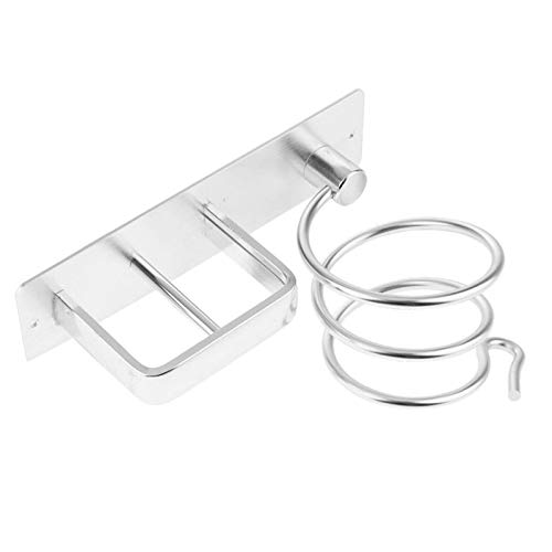 Z Montierter Haartrockner Rack Organizer Haartrockner Glätter Halter Set Badezimmerregal für Waschraumlieferungen (Color : Silver)