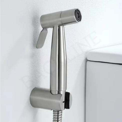 Image of Backline Jet Spray for Toilet Stainless Steel 304 Heavy Grade | Health Faucet Without Hose Pipe and Wall Hook | Bathroom Bidet Spray Jet Spray for Toilets, 1pc Gun Only (Brushed Finish)
