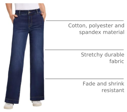 Image of Wide Leg Jeans for Women High Waist Stretch Cargo Denim Pants