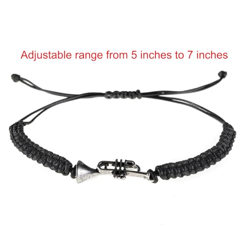 Black Nylon Classic Trumpet Bracelet–Music Lover Gift Collection, Music Jewelry, Trumpet Gifts, Gift for Musicians2