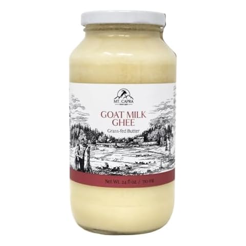 Goat Milk Ghee by Mt. Capra | Grass Fed Clarified Butter High in MCT Oil Perfect for Bulletproof Coffee, Keto, Paleo, and Whole 30 Diets | Pastured Raised and Unsalted | (24 fl oz) Cover