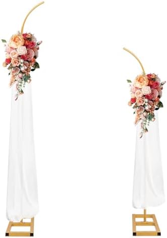 Amazon.com: 5Ft Round Wedding Arch Stand, 4 Tier Gold Metal Flower Arch ...