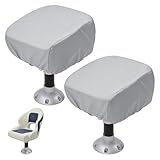 Aginkgo Folding Boat Seat Cover Waterproof 210D Heavy Duty Weather Resistant Material Trailerable Fishing Chair Covers 20W x 18D x 14H inch (2, Grey)