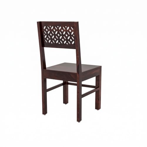 Image of Solid Sheesham Wood Dining Table Set 6 Seater | Six Seater Wooden Dining Table with 6 Chairs for Living Room, Home, Hotel & Restaurant | Walnut Finish