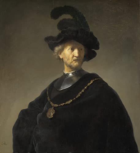 Toile 50x70 Rembrandt Vieil homme avec une chaîne dorée poster SERENDIPITP décoration murale