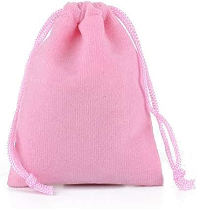 JOIUXNER 10pcs 2.8 * 3.5 in Velvet Drawstring Bags Gift Bags Pink,Jewelry Candy Present Soft Velvet Pouches Party Favors Wrapping Sacks Reusable Storage Bags for Birthday,Wedding,Christmas,DIY Craft