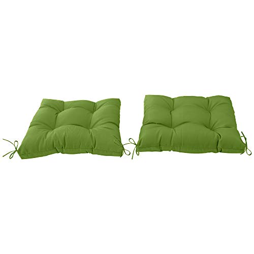 Image of QILLOWAY Indoor /Outdoor Square Seat Patio Cushion -Set of 2,19-Inches(Green)
