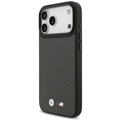 Image of CG MOBILE BMW [Official Licensed] Protective Case Designed for iPhone 17 Pro Max |Magnetic Compatible|M Collection|Kevlar Matt Case with Metal Logos -Black