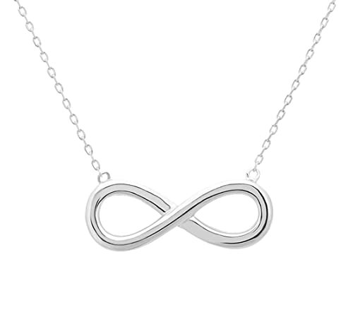 Kritz Collier Femme infini Plaqué Argent - Pendentif Symbole Infinity et Chaîne réglable - Bijoux Mode Cadeau