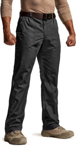 Image of CQR Men's Quick Dry Work Pants, Water Resistant Outdoor Tactical Pants, Lightweight Stretch Cargo Hiking Pants