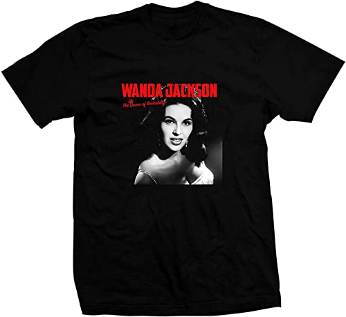 Photo de huode Men's Wanda Jackson - Rockabilly - Hand Silk-Screened, Pre-Shrunk 100% Cotton T-Shirt Black S