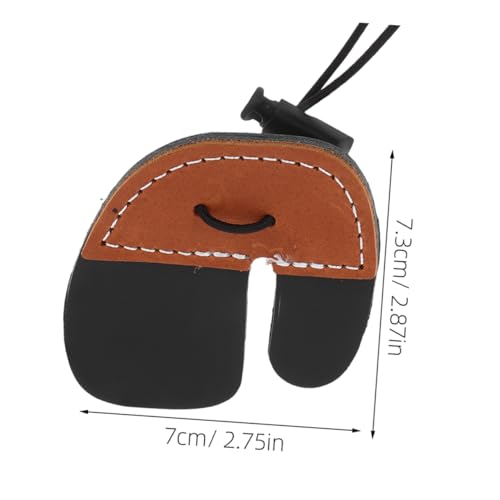 Toyvian 2pcs Brown Leather Archery Finger Guards Double Layer Finger Protection Tab for Adults Essential Archery Practice Gear
