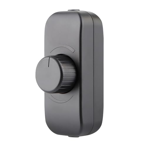 LED Dimmer Switch 1 Gang: Inline Dimmer Switch with Rotary Control Trailing Edge Dimmer Switches Rated 3-100W for Home and RV Use For Dimmable LED Lamps, and Halogen Bulbs（ Black Arc）