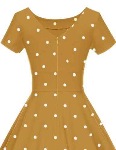 Image of GownTown Women's 1950s Vintage Dresses Short Sleeves Cocktail Stretchy Party Dresses with Pocket