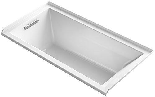 KOHLER K-1121-L-0 Underscore 60" x 30" Alcove Bath with Tile Flange and Left-Hand Drain, White KOHLER K-1121-L-0 Underscore 60" x 30" Alcove Bath with Tile Flange and Left-Hand Drain, White