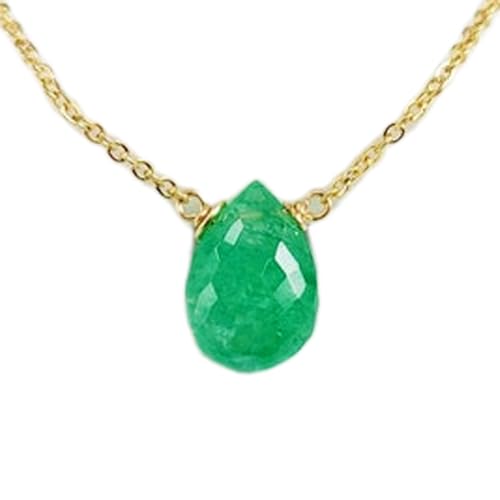 Colgante de esmeralda natural 10x8 mm y plata 925, joya de piedra verde para sanación del chakra 1