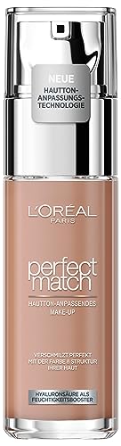 L'Oréal Paris Make up, Flüssige Foundation mit Hyaluron und Aloe Vera, Perfect Match Make-Up, Nr. 8.5.D/8.5.W Toffee, 30 ml – Ansicht 1