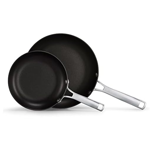 Calphalon Nonstick Frying Pan Set with Stay-Cool Handles, 8- and 10-Inch, Grey