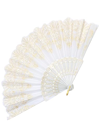 Handfächer, Fächer Hochzeit, Fecher Damen, Handfächer Stabil, Hand Fan, Fächer Faltbar mit...