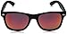 Flat Matte Reflective Mirror Color Lens Large Horn Rimmed Style Sunglasses - UV400 (Polarized | Rubberized Blk/Red)
