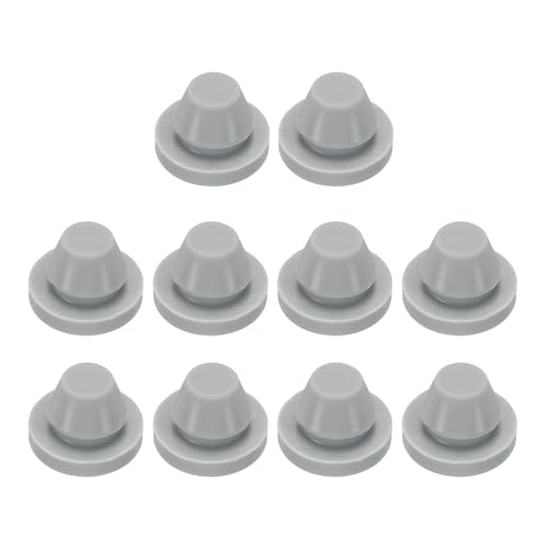 Image of uxcell 10pcs Hole Plug 3 /8 Inch (9.2mm) Button Plugs Fit for 8-8.5mm Hole, Snap in Locking Hole Tube Plug Gel Tube Waterproof Plug Tube Plug, Grey