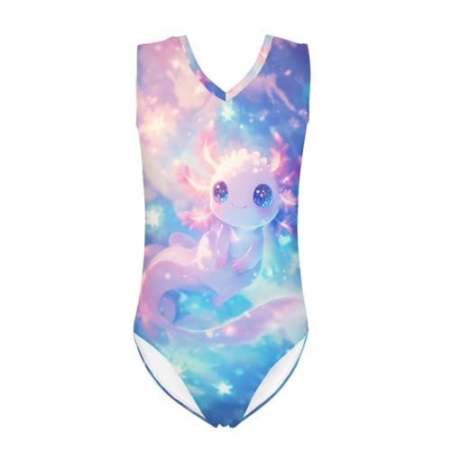 Image of Girls Cartoon Pattern One-Piece Swimsuits Sport Racer Swimwear Beach Bathing Suit, Size 5-14