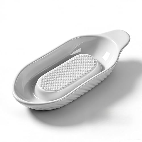 Zencantorous Rallador de Cerámica, Rallador de Manzanas, Rallador de Frutas, Lavable en Lavavajillas, Trituración Rápida, para Jengibre, Ajo, Zanahorias, Ideal para Cocina Doméstica, Blanco