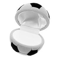 FOMIYES Caja joyero de terciopelo fútbol caso Titulares pequeño deportes anillo de la despedida de soltera accesorios de futbol Soporte de exhibición de joyería portavidía flocado