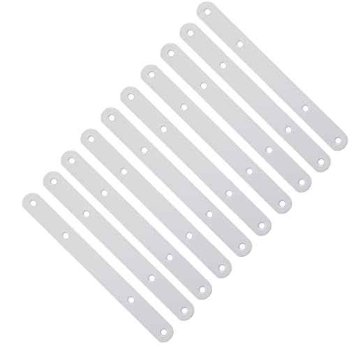 SOTECH 10 unidades de uniones para muebles, longitud 200 mm, cinta de unión metálica para atornillar, uniones de madera para frentes de muebles de dos piezas, uniones planas, acero galvanizado
