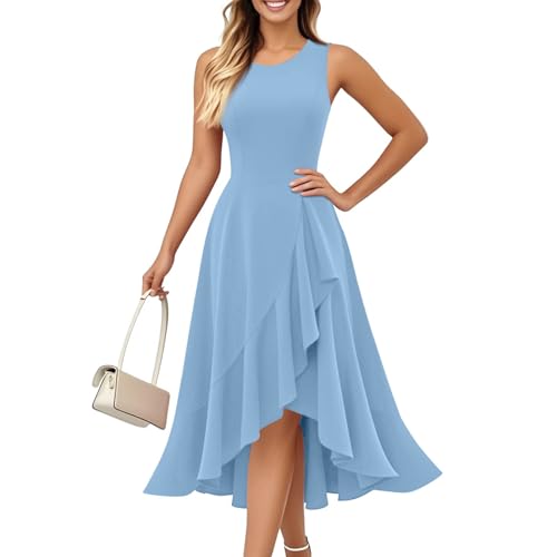 Sommerkleid Lang Damen Satin Kleid Etuikleid Elegant Abiballkleider Rückenfrei Leichtes Blusenkleid Sommerkleider Maxi Kleider Neckholder Kleid Damen...