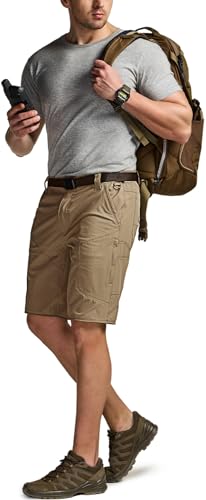 Image of CQR Men's Convertible Cargo Tactical Pants, Water Resistant Outdoor Hiking Pants, Zip Off Lightweight Stretch Work Pants