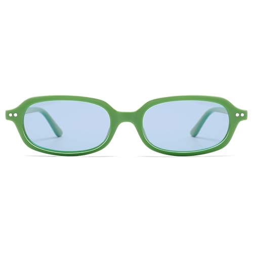 Retro Small Rectangle Sunglasses for Women Men Trendy Narrow Square Sunnies AP3729