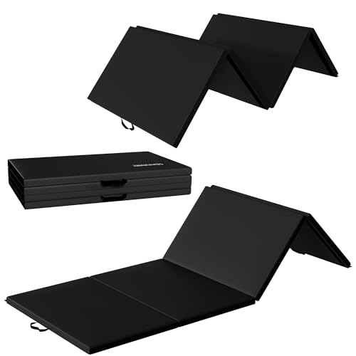 Fitvids 10'x4'x2' Folding Exercise Gymnastics Mat for Tumbling, Gym Workoutt Mat with Carry Handles,...