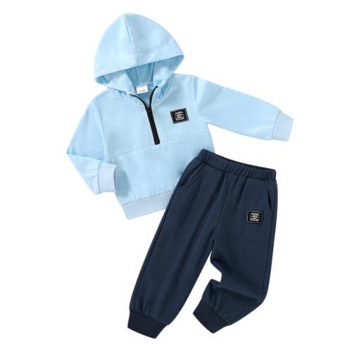 Image of YOUNGER STAR Toddler Baby Boy Girl Clothes Fall Winter Outfits Long Sleeve Hoodie Sweatshirt Sweat Pants Cotton Sweatsuits