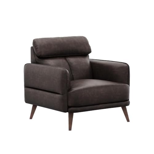 Image of Wakefit Sofa Set | 5 Year Warranty | Sofa 1 Seater, 1 Seater Sofa for Living Room, Wooden Sofa Set, Single Seater - Azores(Robin : Brown)