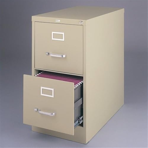 Image of Hirsh 15 inch W 2 Drawer Vertical File Cabinet, Putty, Letter 17889 - 1 Each