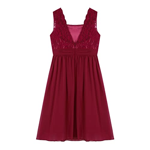 CHICTRY Girls Dress Flower Girls Dresses Sleeveless Ruched Floral Lace Pageant Princess Ball Gown4