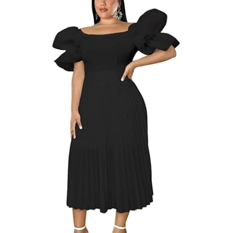 ONTINVA Women's Boat Neck Pleated Dress Cover