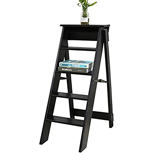 Taburete de escalera multifuncional plegable de madera de 5 peldaños 2