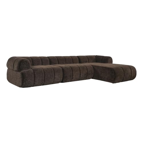 Image of Christopher Knight Home Mania 122 inch Modular L-Shape Sofa Couch with Chaise Lounge, Modern Sectional Sofa Set for Living Room, Boucle Fabric Upholstered Cloud Couch with Deep Seat, Dark Brown