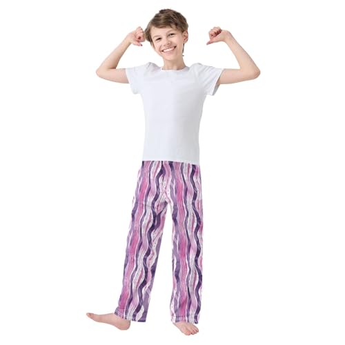 Pajama Pants Purple Watercolor Stripes PJ Bottoms Sleepwear Lounge Sleep Pant with Pockets2