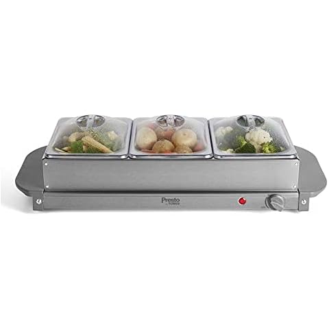 Tower PT16021GRY Presto Buffet Server with Trays Cover