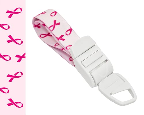ROLSELEY Garrot d'infirmière médicale avec motif ruban rose – Libération rapide et lente – Boucle en plastique ABS, bande élastique sans latex – Parfait pour les médecins, les étudiants et les